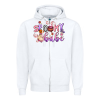 White spooky babe Zipper Hoodie - AdoDesignShop