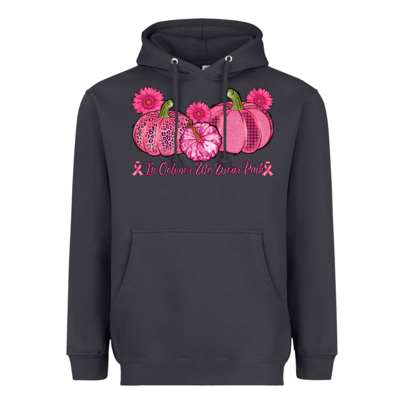 In October We Wear Pink Pumpkins Heavyweight Hoodie by AdoDesignShop | Teevron
