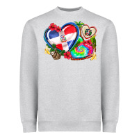 Heather Grey western leopard  dominican republic  hearts Heavyweight Sweatshirt - AdoDesignShop