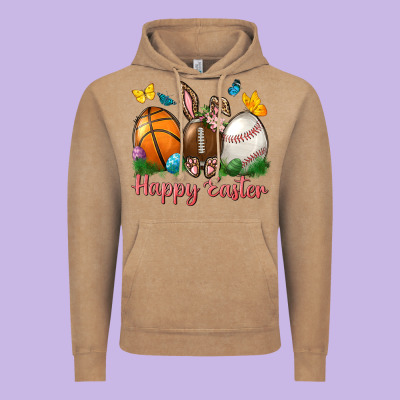 Happy Easter Sports With Butterfly Vintage Hoodie Designed By Bundleandbundleshop