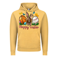 Vintage Mustard Happy Easter Sports With Butterfly Vintage Hoodie - BundleAndBundleShop