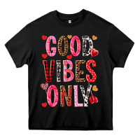 Black Good vibes only Valentine's Day Heavy Core Tee - HowdyJamesFarm