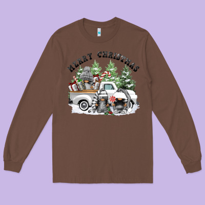Merry Christmas Gnomies Long Sleeve Tee Designed By Fadigitalartstudio