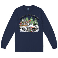 Navy merry christmas gnomies Long Sleeve Tee - FaDigitalArtStudio