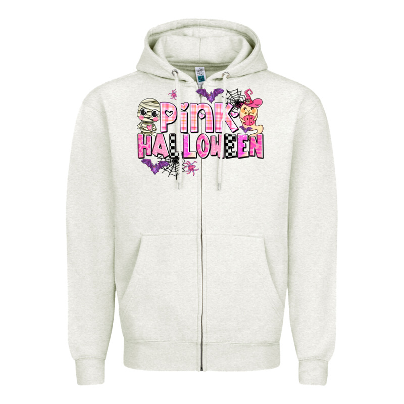 Pink Halloween Zipper Hoodie by AdoDesignShop | Teevron