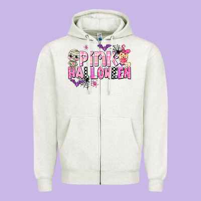 Pink Halloween Zipper Hoodie Designed By Adodesignshop