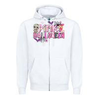 White pink halloween Zipper Hoodie - AdoDesignShop