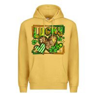 Antique Gold lucky st patricks day hearts Premium Hoodie - LillyAllenDesigns