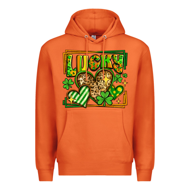 Lucky St Patricks Day Hearts Premium Hoodie by LillyAllenDesigns | Teevron