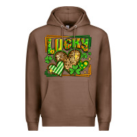 Chestnut lucky st patricks day hearts Premium Hoodie - LillyAllenDesigns