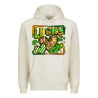 Oatmeal Heather lucky st patricks day hearts Premium Hoodie - LillyAllenDesigns