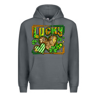 Rock lucky st patricks day hearts Premium Hoodie - LillyAllenDesigns