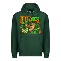 Sports Green lucky st patricks day hearts Premium Hoodie - LillyAllenDesigns