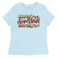 Baby Blue Super mom super wife super tired Ladies Tee - CowGirlArtShop