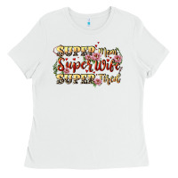 White Super mom super wife super tired Ladies Tee - CowGirlArtShop