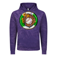 Cloud Purple baseball with sunflower round earrings Vintage Hoodie - BundleAndBundleShop