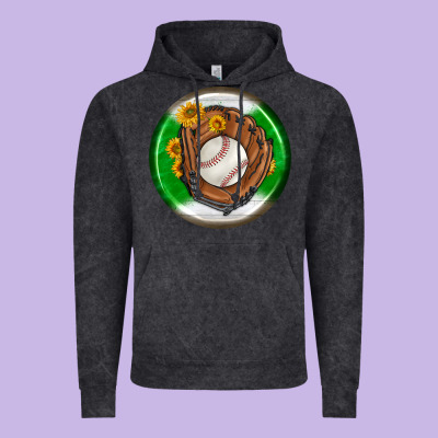 Baseball With Sunflower Round Earrings Vintage Hoodie Designed By Bundleandbundleshop