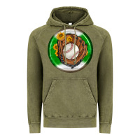 Vintage Olive baseball with sunflower round earrings Vintage Hoodie - BundleAndBundleShop