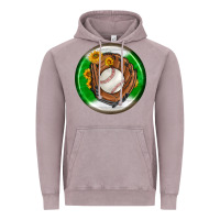 Vintage Zinc baseball with sunflower round earrings Vintage Hoodie - BundleAndBundleShop