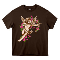 Cupid With Rose Valentine's Day Heavy Core Tee | Teevron