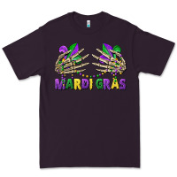 Plum mardi gras skeleton hands Premium Tee - CowGirlArtShop