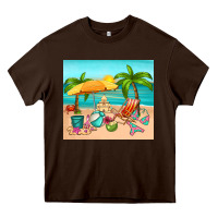 Chocolate Brown summer Heavy Core Tee - RanaPortraitStore