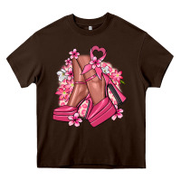 Chocolate Brown Cancer high heels Cancer Awareness Heavy Core Tee - HowdyJamesFarm