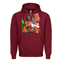 Burgundy nurse  and christmas Zipper Hoodie - AdoDesignShop