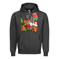 Charcoal Heather nurse  and christmas Zipper Hoodie - AdoDesignShop