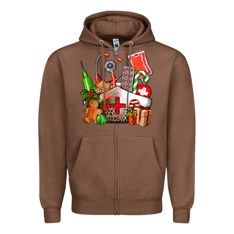 Nurse  And Christmas Zipper Hoodie by AdoDesignShop | Teevron