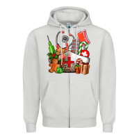 Dove Grey nurse  and christmas Zipper Hoodie - AdoDesignShop