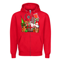 Red nurse  and christmas Zipper Hoodie - AdoDesignShop