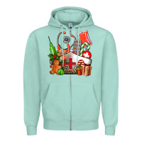 Seafoam nurse  and christmas Zipper Hoodie - AdoDesignShop