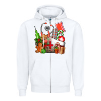 White nurse  and christmas Zipper Hoodie - AdoDesignShop