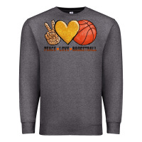 Charcoal Heather peace love basketball Premium Sweatshirt - AdoDesignShop