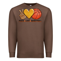 Chestnut peace love basketball Premium Sweatshirt - AdoDesignShop