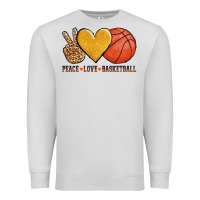 Dove Grey peace love basketball Premium Sweatshirt - AdoDesignShop