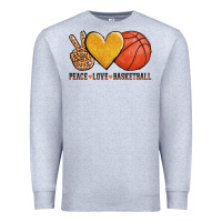 Heather Grey peace love basketball Premium Sweatshirt - AdoDesignShop