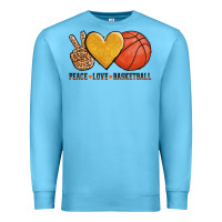 Ocean Blue peace love basketball Premium Sweatshirt - AdoDesignShop