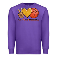 Purple peace love basketball Premium Sweatshirt - AdoDesignShop