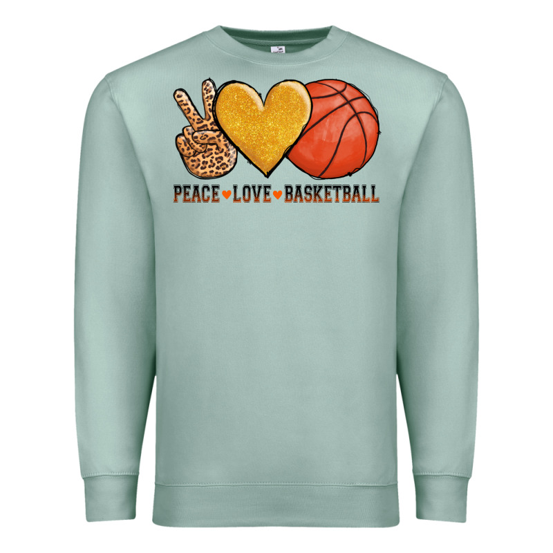 Peace Love Basketball Premium Sweatshirt by AdoDesignShop | Teevron