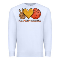 White peace love basketball Premium Sweatshirt - AdoDesignShop