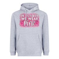 Heather Grey in october we wear pink leopard glitter Heavyweight Hoodie - AdoDesignShop