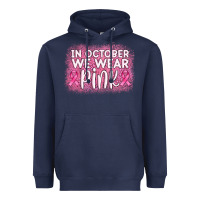 Navy in october we wear pink leopard glitter Heavyweight Hoodie - AdoDesignShop