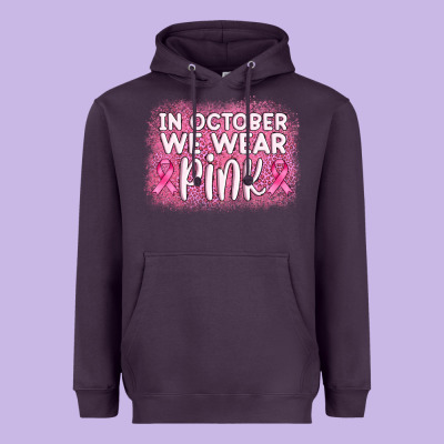In October We Wear Pink Leopard Glitter Heavyweight Hoodie Designed By Adodesignshop
