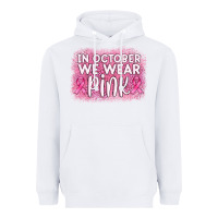 White in october we wear pink leopard glitter Heavyweight Hoodie - AdoDesignShop