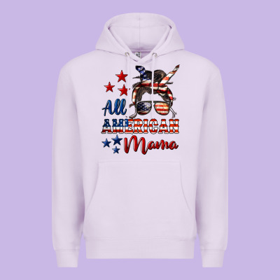 All American Mama Mother's Day Premium Hoodie Designed By Lillyallendesigns