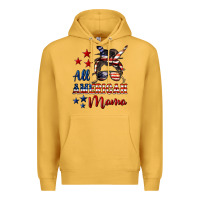 Mustard All American Mama Mother's Day Premium Hoodie - LillyAllenDesigns