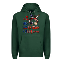 Sports Green All American Mama Mother's Day Premium Hoodie - LillyAllenDesigns