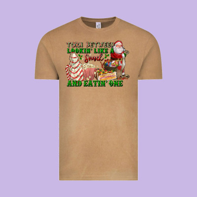 Torn Between Lookin Like A Snack And Eatin One Vintage Tee Designed By Fadigitalartstudio
